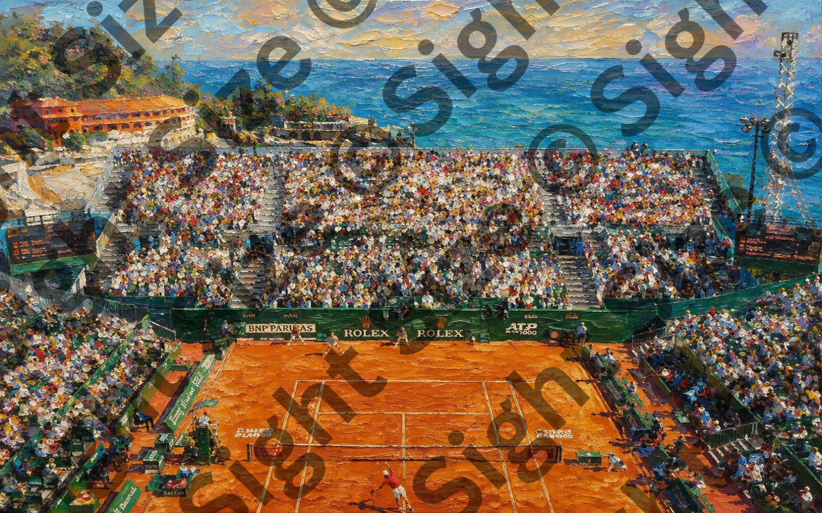 “Centre Court”, an oil painting from the Court & Field collection.