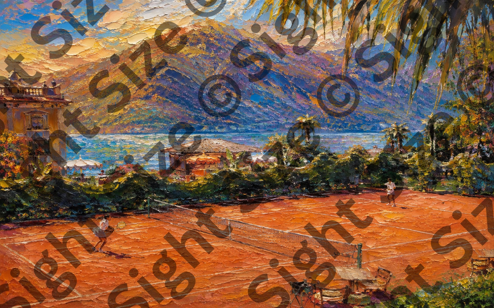 “The Lake Court”, an oil painting from the Court & Field collection.