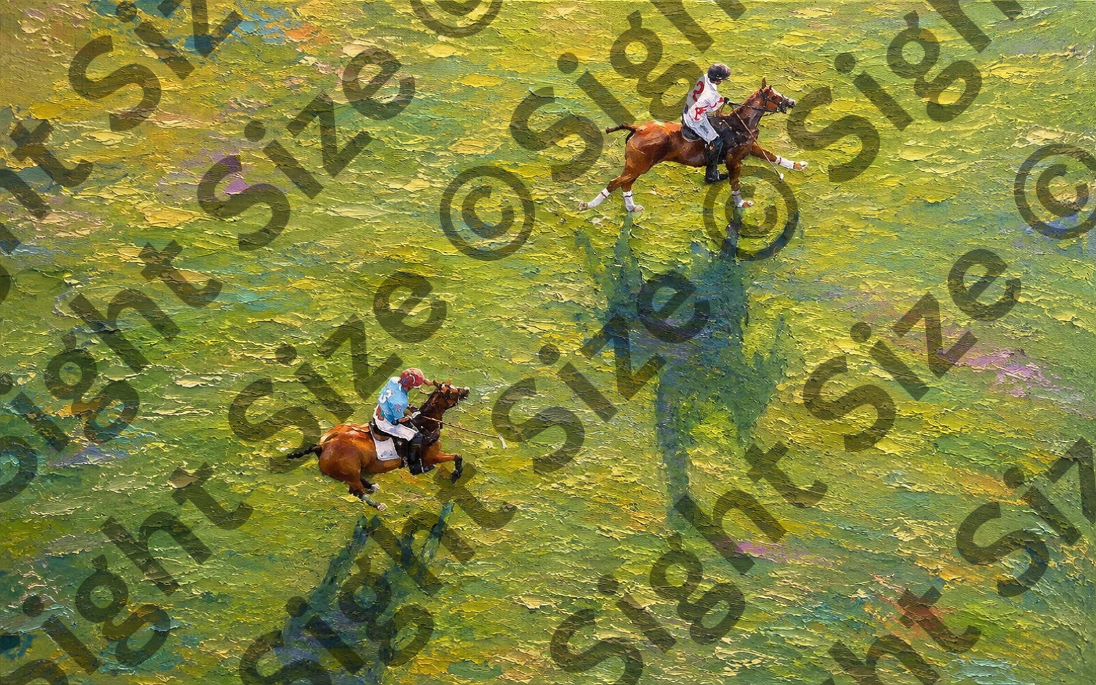 “Two Chukkas”, an oil painting from the Court & Field collection.