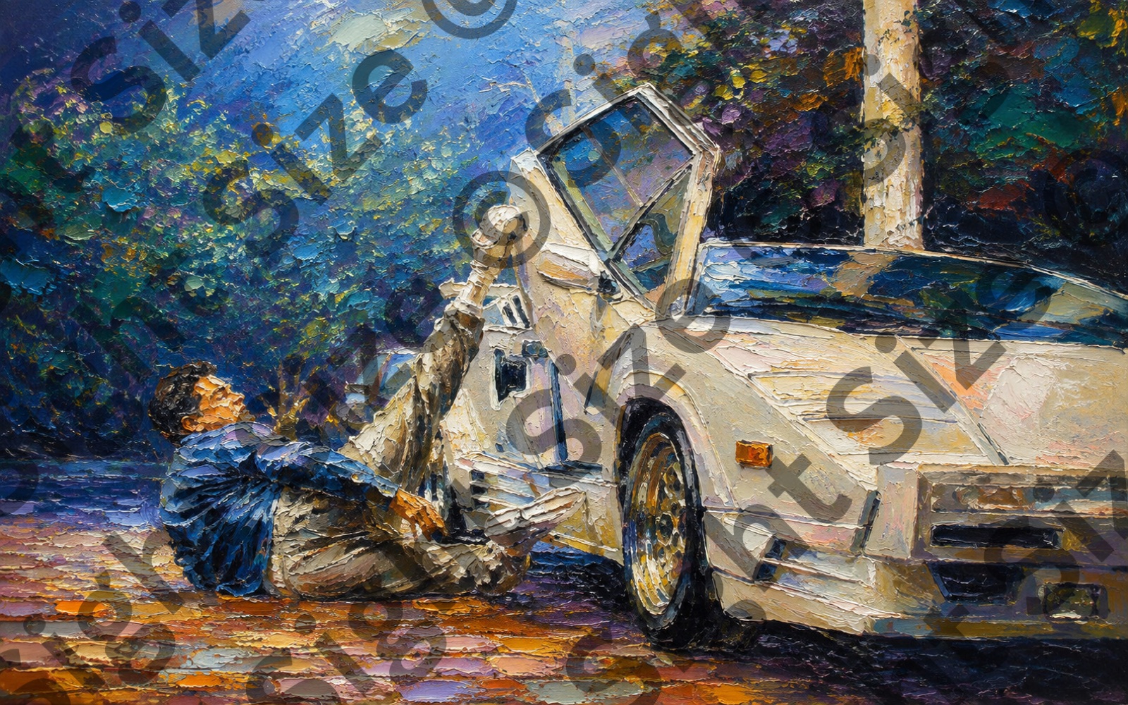 “Countach”, an oil painting from the Motors collection.