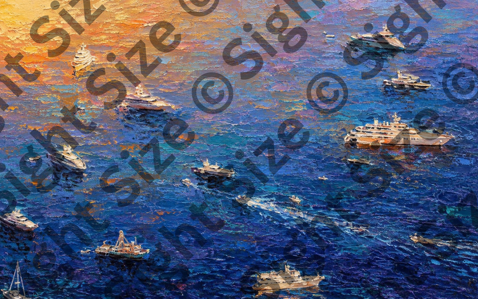 “Anchored Out”, an oil painting from the Riviera collection.