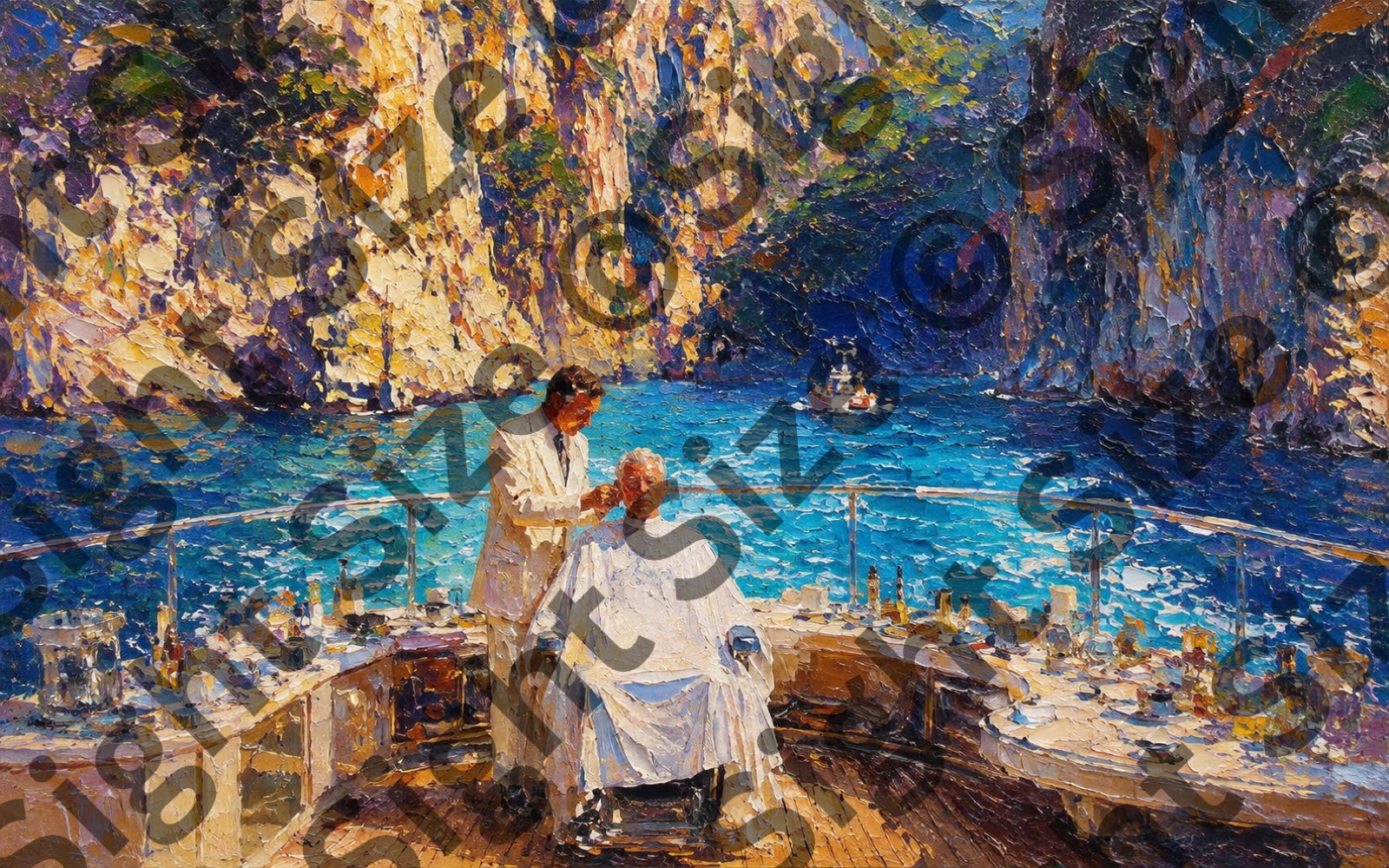 “The Cove Terrace”, an oil painting from the Riviera collection.