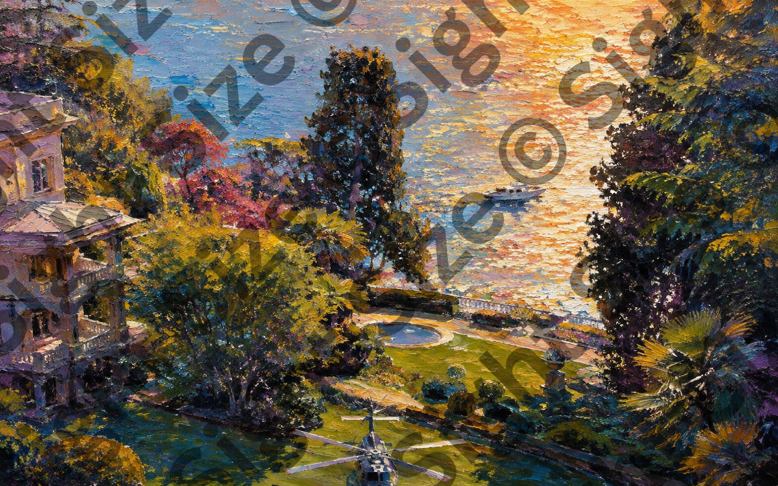 “The Garden Terrace”, an oil painting from the Riviera collection.
