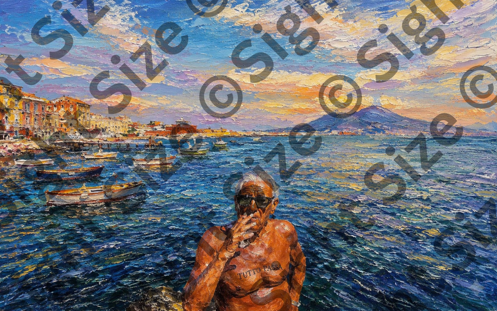 “The Swimmer”, an oil painting from the Riviera collection.