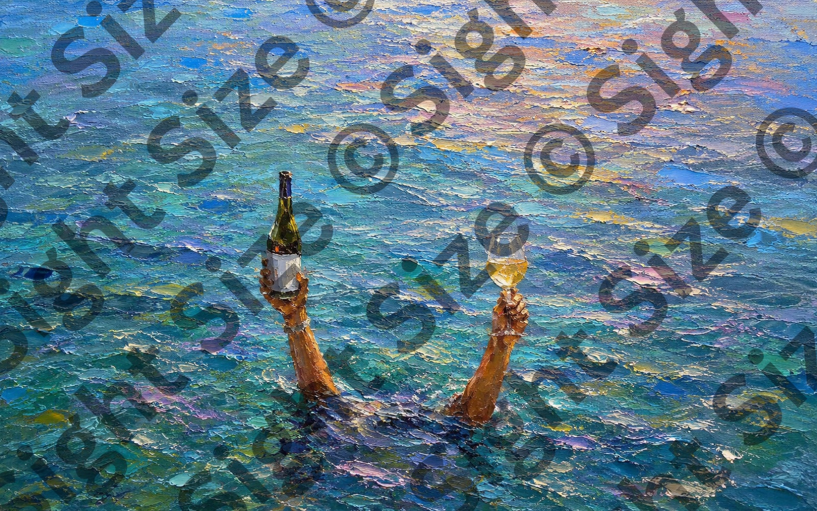 “One More Bottle”, an oil painting from the The Long Weekend collection.