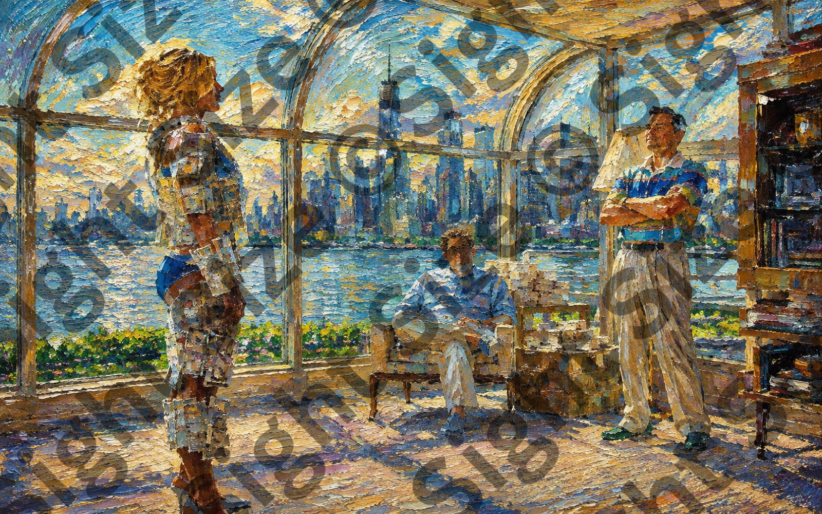 “The Terrace”, an oil painting from the The Long Weekend collection.
